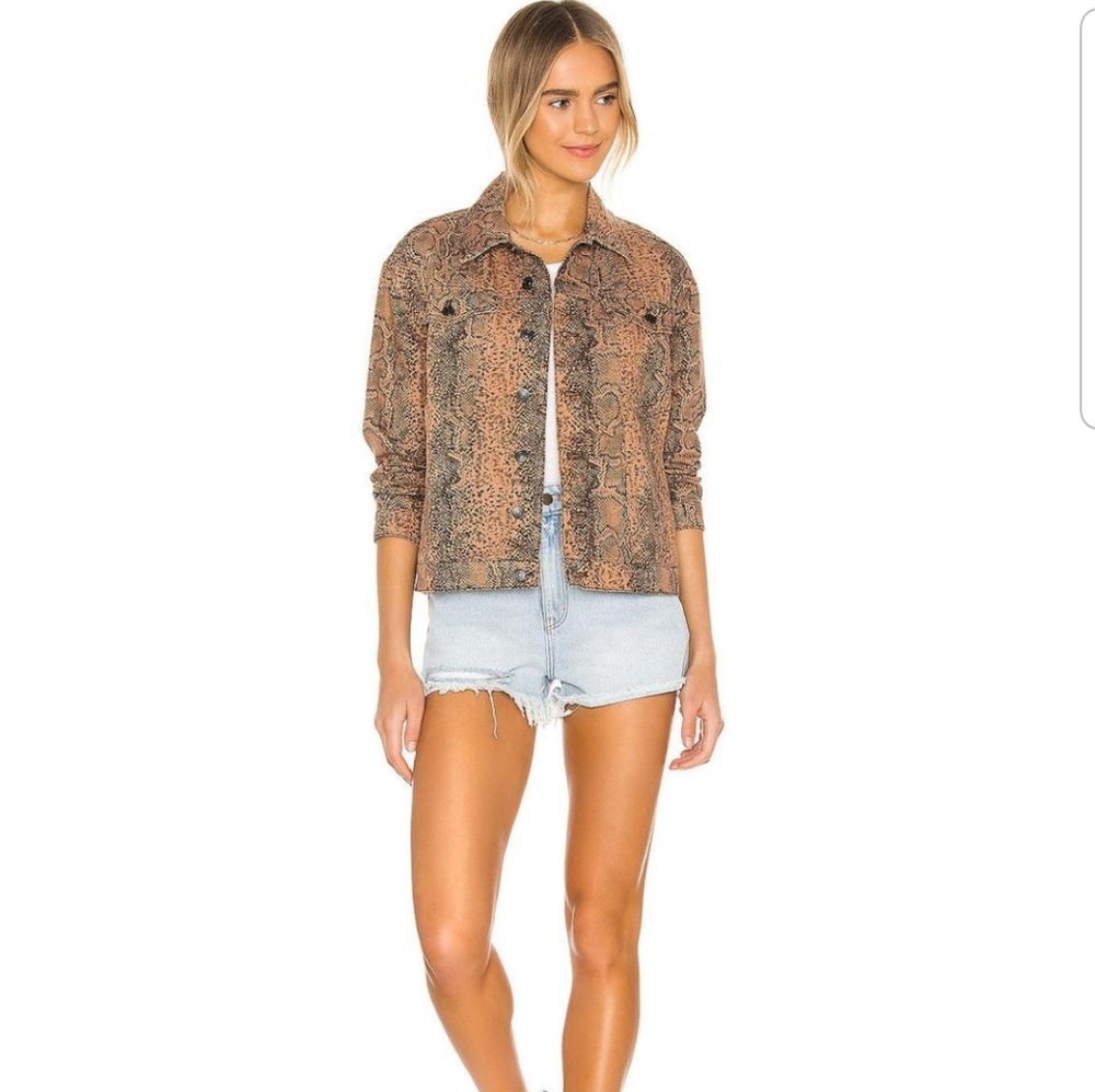 FREE PEOPLE SNAKE TRUCKER JACKET